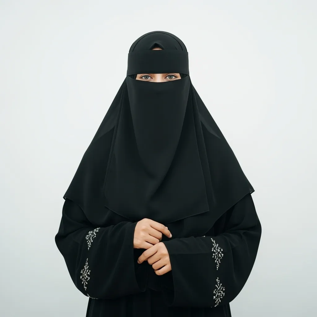 One Layer Niqab – Soft Jersey Black